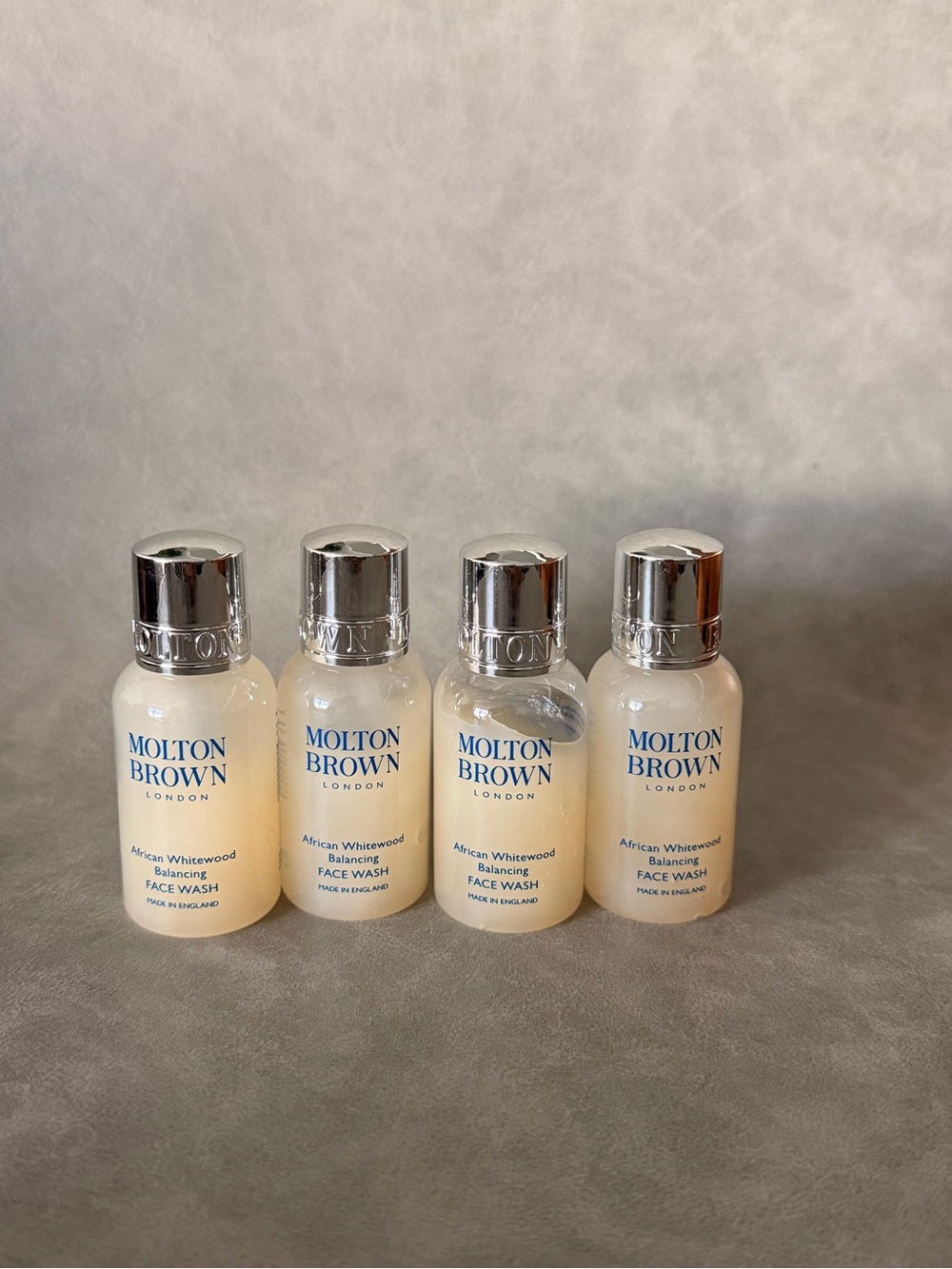 Molton Brown African Whitewood Balancing Travel Face Wash Set x4